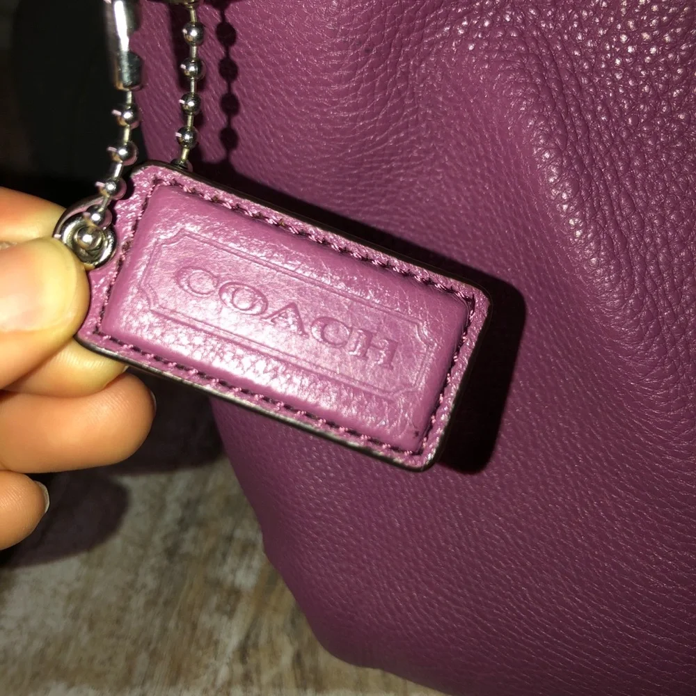Coach Pink Leather Shoulder Bag with Tassel - Picture 3 of 10